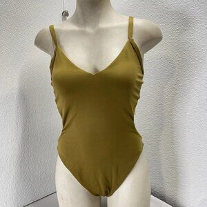 Left On Friday Women’s Cutback One-Piece Swimsuit Size “Medium Tall” Wild Green
